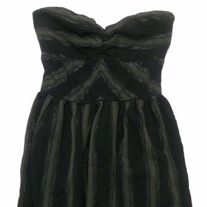 ROXY A-Line Strapless Black and Gray Dress Size M